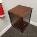 Dark Wood Side End Table Enclosed Storage Cabinet